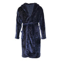 Navy - Front - Pierre Roche Mens Soft Touch Hooded Dressing Gown