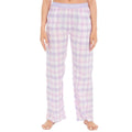 Pink - Front - Forever Dreaming Womens-Ladies Check Lounge Pants