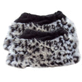 Grey Leopard - Back - Womens-Ladies Faux Fur Boot Toppers (1 Pair)