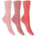 Pink Shades - Front - Womens-Ladies Extra Fine Silk Touch Bamboo Socks (3 Pairs)