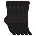 Black - Front - Floso Womens-Ladies Plain Socks (Pack Of 5)