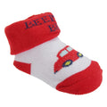 Front - Baby Boys Car Design Bootie Socks With Gift Pouch