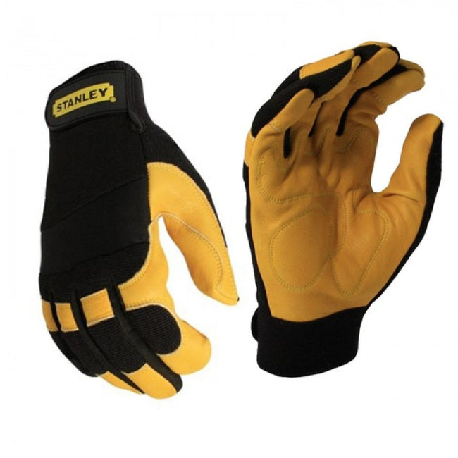 Front - Stanley Mens Hybrid Performance Suede Gloves