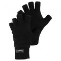 Front - Mens Knitted Winter Thinsulate Heatguard Fingerless Gloves