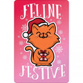 Front - Greet Tin Card Feline Festive Christmas Plaque