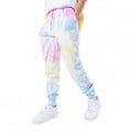 Front - Hype Womens/Ladies Pastel Rainbow Tie Dye Logo Jogging Bottoms