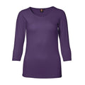 Front - ID Womens/Ladies 3/4 Sleeve Stretch Fitted T-shirt