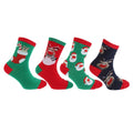 Front - Childrens/Kids Unisex Christmas Novelty Socks (Pack Of 4)