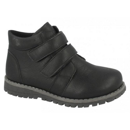 Front - JCDees Boys Round Toe Double Strap Ankle Boots