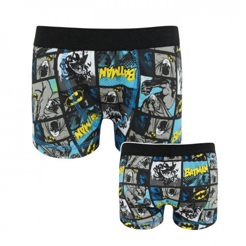 Front - Batman Official Boys Panel Boxer Shorts
