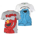 Front - Sesame Street Boys Cookie Monster And Elmo T-Shirt (Pack of 2)