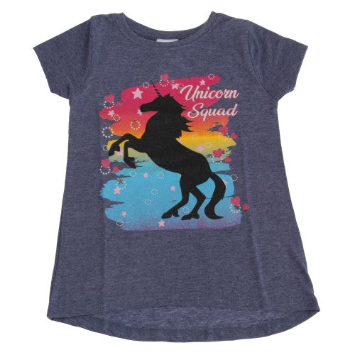 Front - Childrens Girls Unicorn Squad T-Shirt