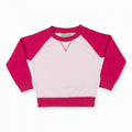 Front - Larkwood Baby Unisex Contrast Raglan Sweatshirt