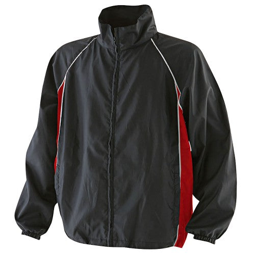 Front - Finden & Hales Mens Piped Showerproof Full Zip Sports Training Jacket
