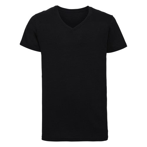 Front - Russell Mens Short Sleeve V-Neck HD T-Shirt