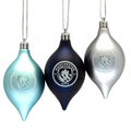 Front - Manchester City FC Vintage Christmas Bauble (Pack of 3)