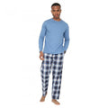 Front - Mens Checked Jersey Pyjamas
