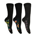 Front - Simply Essentials Womens/Ladies Floral Extra Wide Diabetic Socks (Pack Of 3)