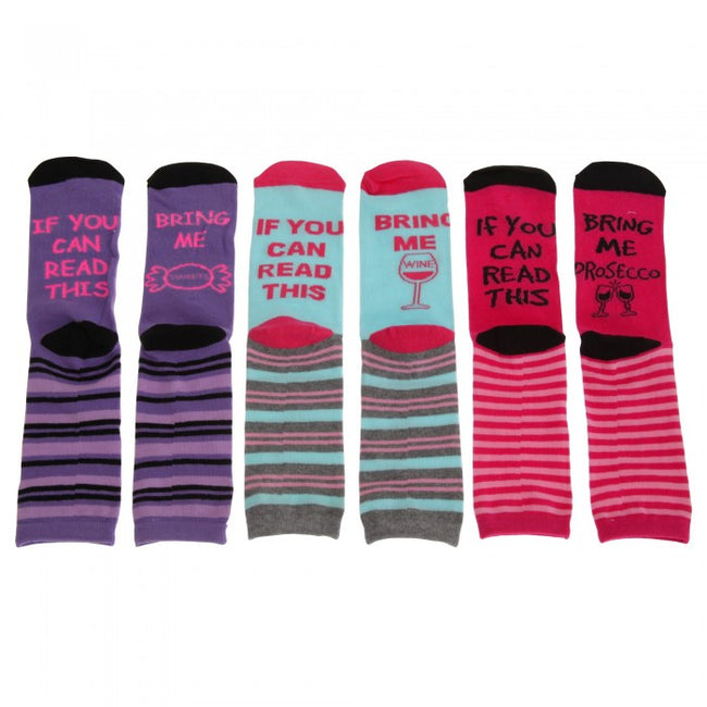 Front - Womens/Ladies Cotton Rich Novelty Socks (3 Pairs)