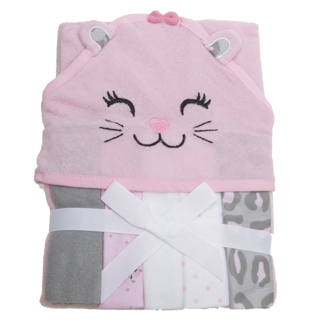 Pink - Back - Snuggle Baby Cat Bath Set