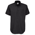 Black - Front - B&C Mens Oxford Short Sleeve Shirt - Mens Shirts