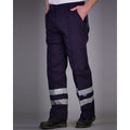 Navy Blue - Back - Yoko Mens Reflective Ballistic Trousers (Regular) - Hi Vis Workwear