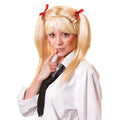 Blonde - Front - Bristol Novelty Unisex Adults Schoolgirl Wig With Red Bows