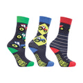 Charcoal Grey-Red - Front - Little Knight Boys Tractor Collection Socks (Pack of 3)