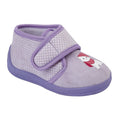 Lilac - Front - Sleepers Childrens Girls Whiskers Touch Fastening Cat Bootee Slippers