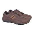 Dark Brown - Back - Route 21 Mens Waxy PU Trainers