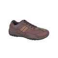 Dark Brown - Front - Route 21 Mens Waxy PU Trainers