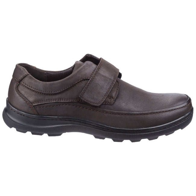 Brown - Back - Fleet & Foster Mens Hurghada Leather Shoes