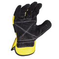 Black-Yellow - Back - DeWalt Rigger Pig Skin Leather Gloves