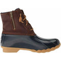 Tan-Navy - Back - Sperry Womens-Ladies Saltwater Duck Leather Ankle Boots