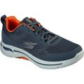 Charcoal-Orange - Front - Skechers Mens Go Walk Arch Fit Idyllic Trainers