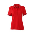 Red-Black - Front - James and Nicholson Womens-Ladies Polo Shirt