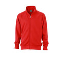 Red - Front - James and Nicholson Unisex Workwear Sweat Jacket