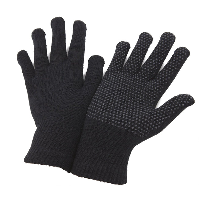 Black - Front - FLOSO Unisex Magic Gloves With Grip