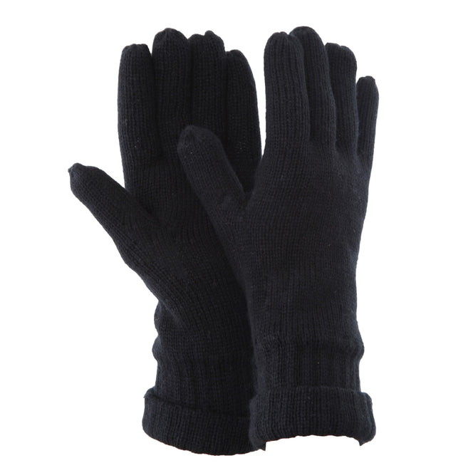 Black - Front - FLOSO Mens Thinsulate Knitted Winter Gloves (3M 40g)