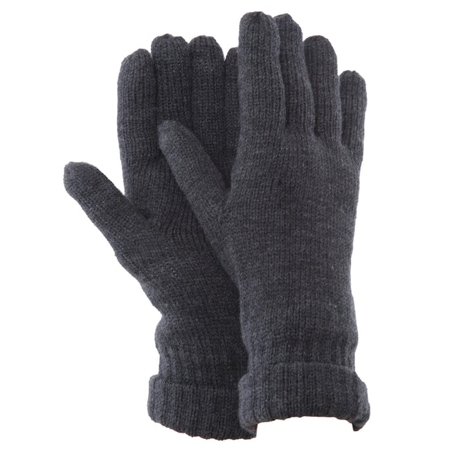 Grey - Back - FLOSO Mens Thinsulate Knitted Winter Gloves (3M 40g)