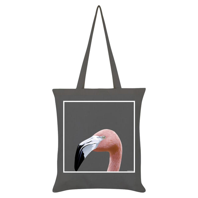 Grey - Front - Inquisitive Creatures Flamingo Tote Bag
