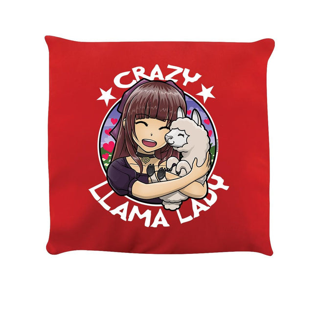 Red - Front - Grindstore Crazy Llama Lady Cushion