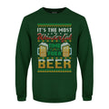 Bottle Green - Front - Grindstore Mens Its The Most Wonderful Time For A Beer Christmas Jumper