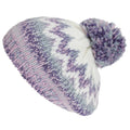 Purple-White - Front - Hawkins Collection Womens-Ladies Knitted Bobble Tam Hat