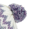 Purple-White - Lifestyle - Hawkins Collection Womens-Ladies Knitted Bobble Tam Hat