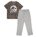 Black-Charcoal - Front - Jurassic World Unisex Adult Logo All-Over Print Pyjama Set