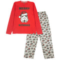Red-Grey - Front - Star Wars Unisex Adult Merry Sithmas Christmas Long Pyjama Set