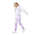 Pink-White - Front - Hype Womens-Ladies Tie Dye Jogging Bottoms