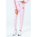 Pink-White - Front - Hype Childrens-Kids Leopard Print Jogging Bottoms