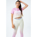 Sherbet Pink-Off White - Back - Hype Girls Fade Crop T-Shirt